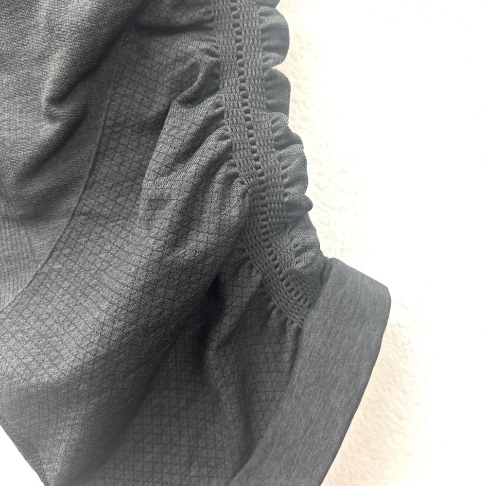 Lululemon Dark Gray in The Flow Crop Scrunch Midrise Compression‎ Capri Leggings